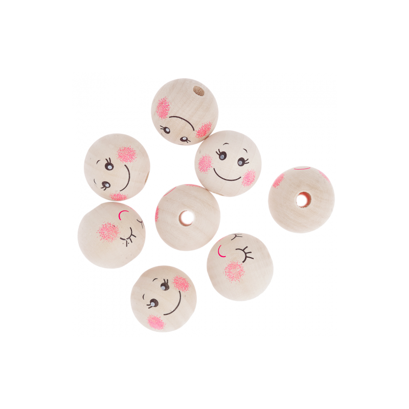 DP Craft Wooden Face Beads 8 pcs