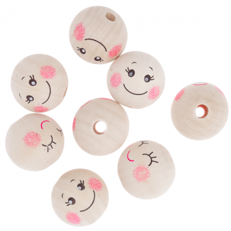 DP Craft Wooden Face Beads 8 pcs