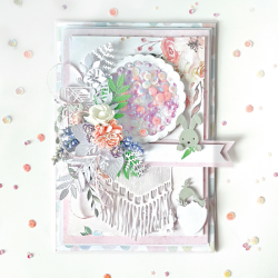 DP craft paper roses 12 pcs white and pink