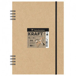 Clairefontaine kraft blok na spirali z gumką 80 ark - sklep plastyczny