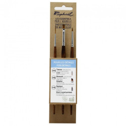Raphael for details set of 3 synthetic brushes