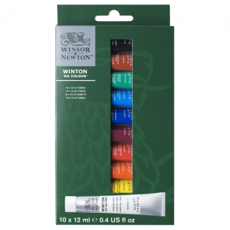 Winsor & Newton winton zestaw 10 farb olejnych 12 ml - sklep plastyczn