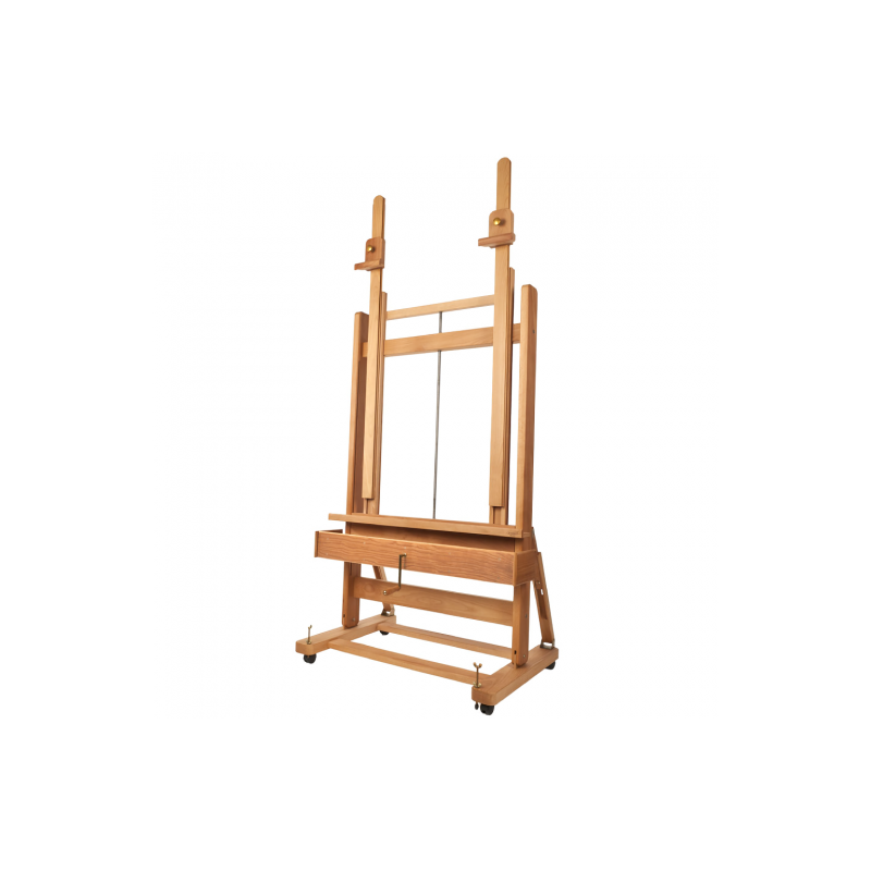 Mabef beech studio easel with a double mast and a crank