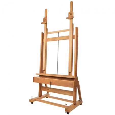 Mabef beech studio easel with a double mast and a crank