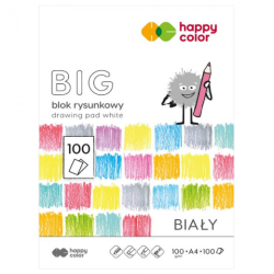 Happy Color big blok rysunkowy biały A4 100g 100ark - sklep plastyczny