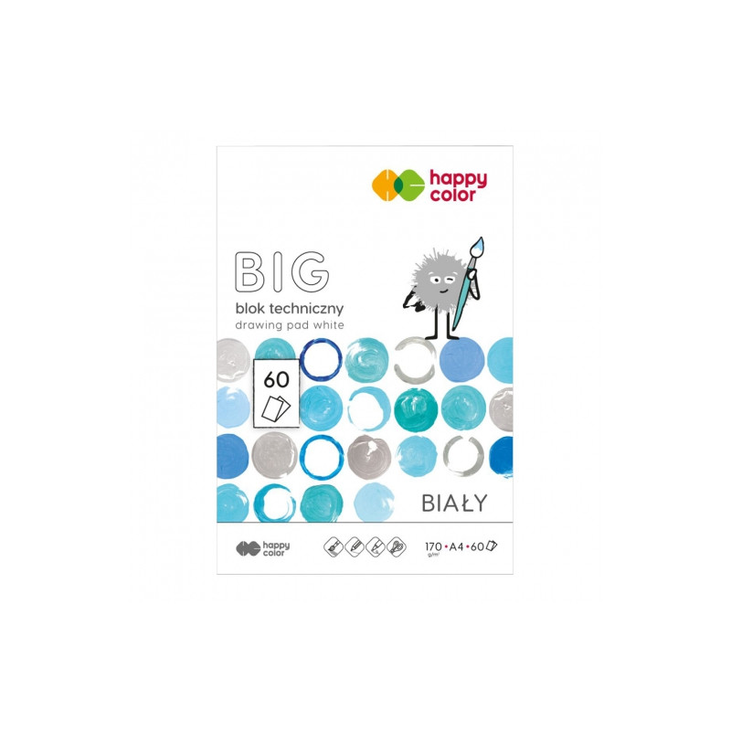 Happy Color big technical pad white A4 170g 60 sheets