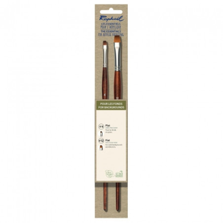 Raphael for backgrounds set of 2 synthetic flat brushes with a long ha
