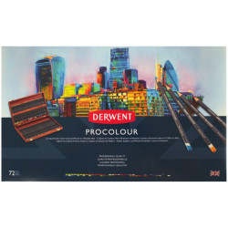 Derwent procolour zestaw kredek 72szt drewniana kasetka - sklep plasty
