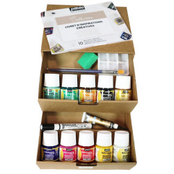 Pebeo porcelaine 150 set of 10 paints 45 ml with accessories