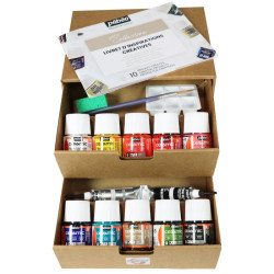 Pebeo ceramic set of 10 paints 45 ml with accessories