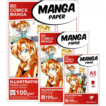 Clairefontaine manga blok do markerów 50 ark 100 g - sklep plastyczny