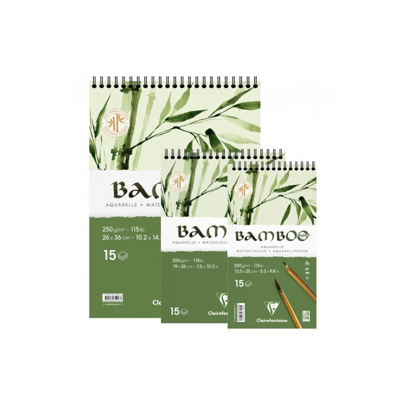 Clairefontaine bamboo blok akwarelowy na spirali 250 g 15 ark - sklep