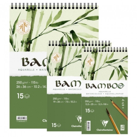 Clairefontaine bamboo blok akwarelowy na spirali 250 g 15 ark - sklep