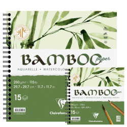 Clairefontaine bamboo watercolor block on spiral 250 g 15 arc