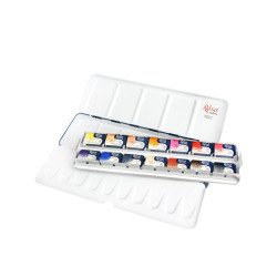 Rosa Gallery portrait set of watercolors in a cube of 14pcs metal case