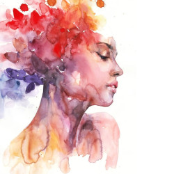 Rosa Gallery portrait set of watercolors in a cube of 14pcs metal case