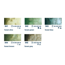 Schmincke horadam aquarelle forest set of 5 watercolors in halves