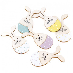DP craft wooden bunnies in easter eggs 8cm 6pcs