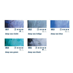 Schmincke horadam aquarell deep sea set of 5 watercolors in half pans