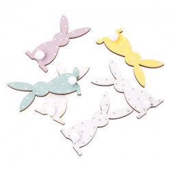 DP Craft wooden bunnies with dots 8cm 6pcs