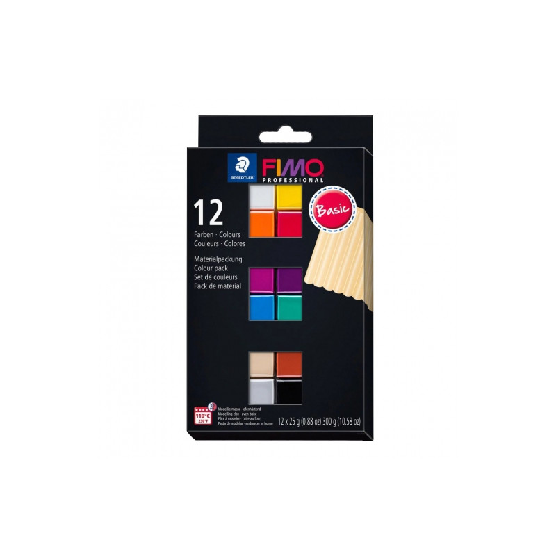 Fimo professional basic zestaw modelin 12x25g - sklep plastyczny - sza