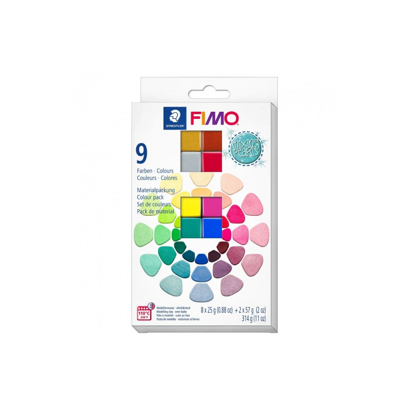 Fimo effect mixing pearls set of 10 modeling clay cubes 8x25g 2x57g