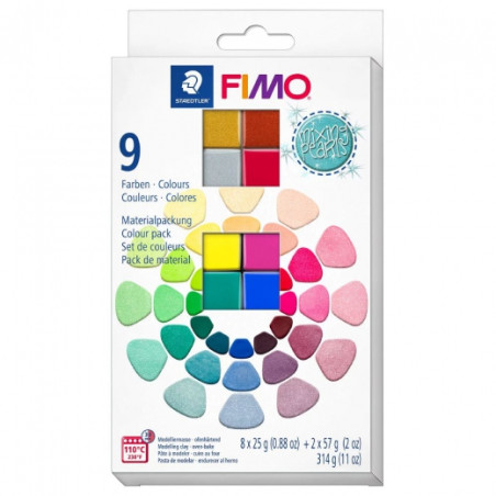 Fimo effect mixing pearls set of 10 modeling clay cubes 8x25g 2x57g