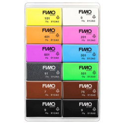 Fimo effect neon zestaw 12 kostek modeliny 25g - sklep plastyczny - sz