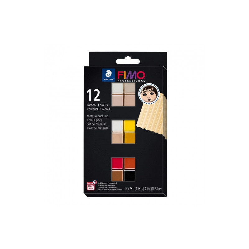Fimo professional doll art zestaw modelin 12x25g - sklep plastyczny -