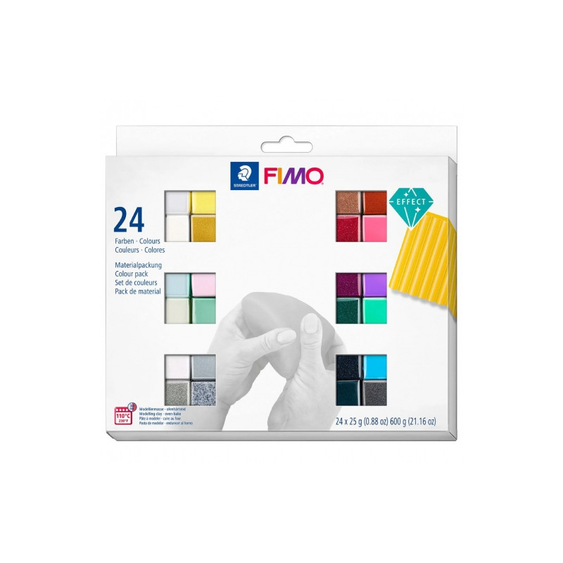 Fimo effect zestaw 24 kostek modeliny 25g - sklep plastyczny - szał dl