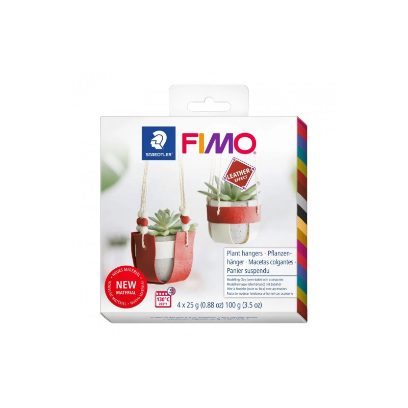 Fimo leather efekt skóry wisząca doniczka zestaw modelin 4x25g - sklep