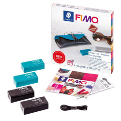 Fimo leather efekt skóry etui zestaw modelin 4x25g - sklep plastyczny
