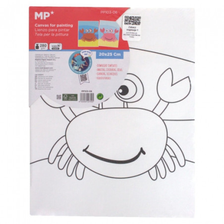 MP canvas with print for coloring 20x25cm crab
