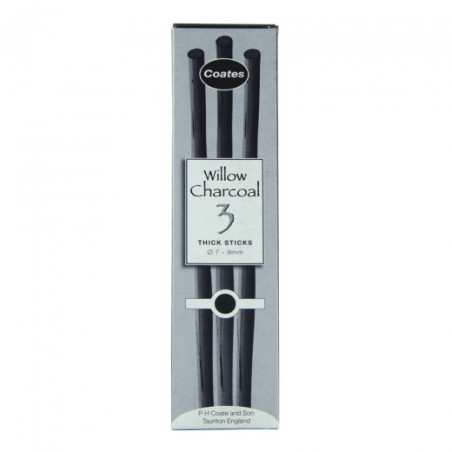 Coates willow charcoal węgiel naturalny w sztyfcie 3szt - sklep plasty