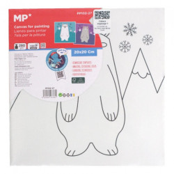 MP canvas with print for coloring 20x20cm bear