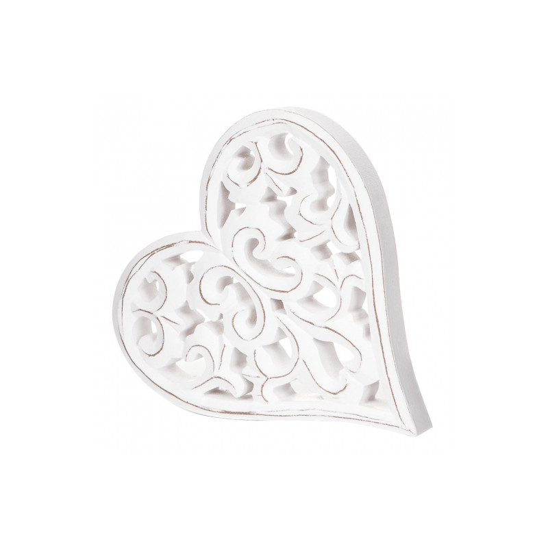 Dp Craft openwork heart wooden decoration 16x17cm