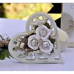 Dp Craft ażurowe serce drewniana dekoracja 16x17cm - sklep plastyczny