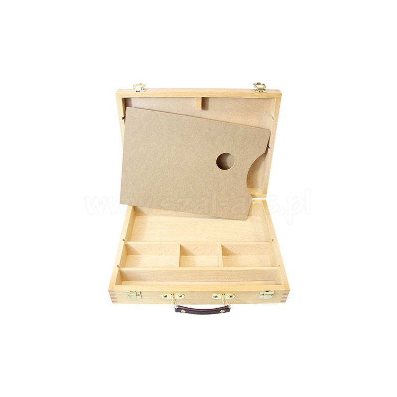 Drewniana kaseta na akcesoria malarskie 32,3x24,8x7,3 cm - sklep plast