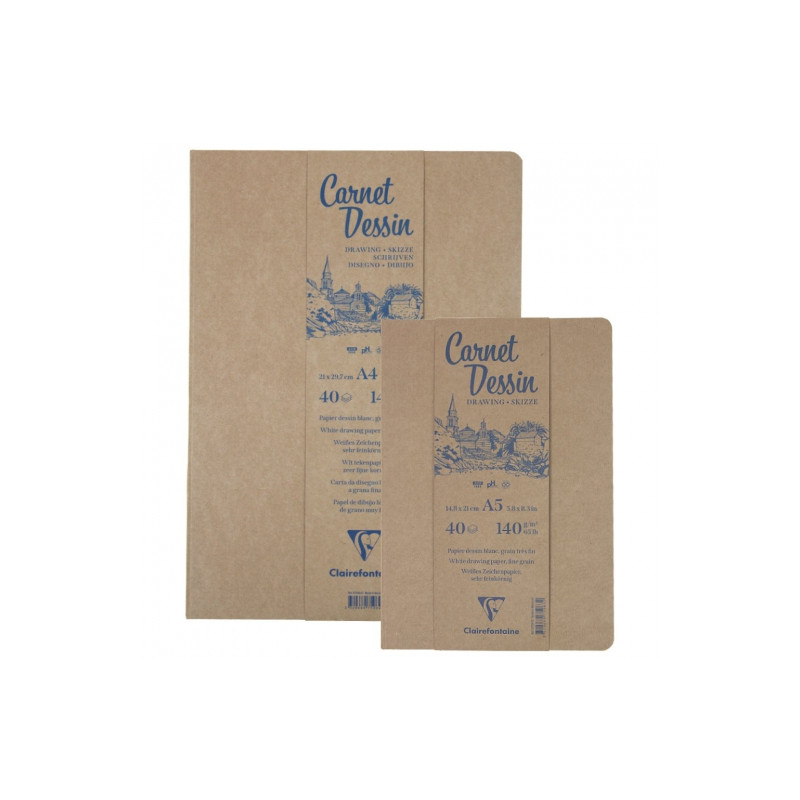 Clairefontaine szkicownik w twardej okładce kraft 140g 40ark - sklep p