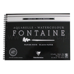 Block Clairefontaine fontaine black 300g 12ark spiral