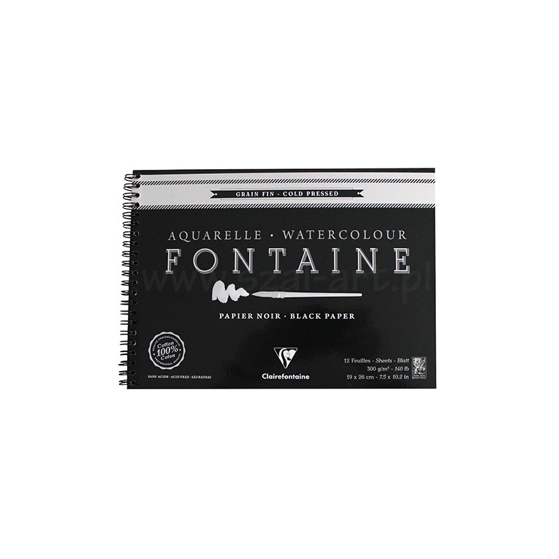 Block Clairefontaine fontaine black 300g 12ark spiral