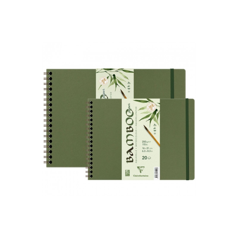 Clairefontaine bamboo watercolour block on a spiral 250 g 20 sheets