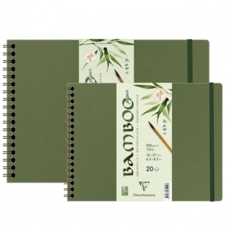 Clairefontaine bamboo blok akwarelowy na spirali 250 g 20 ark - sklep