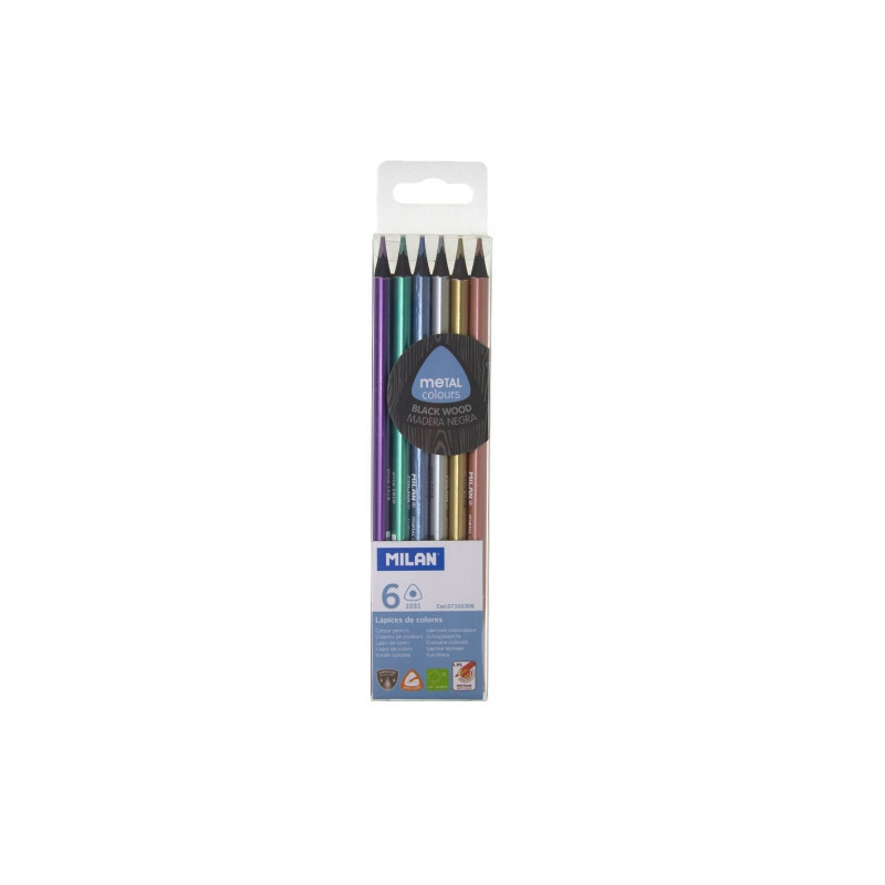 Milan set of metallic crayons 6 pcs