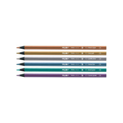 Milan set of metallic crayons 6 pcs