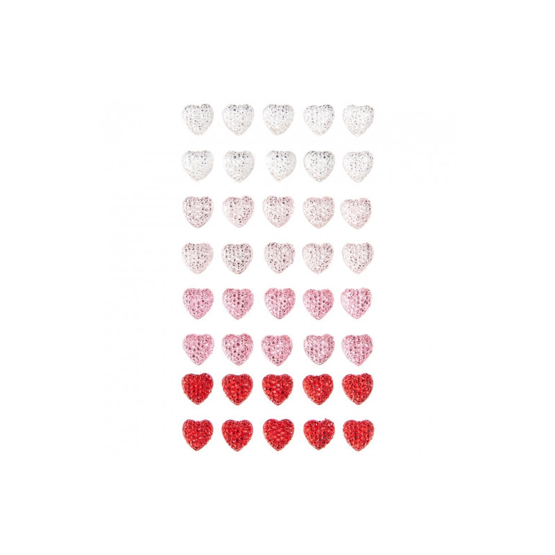 Dp Craft self-adhesive heart crystals 40pcs