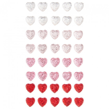 Dp Craft self-adhesive heart crystals 40pcs