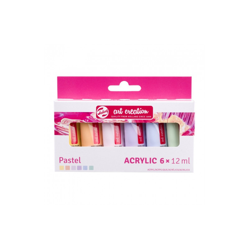 Talens art creation zestaw farb akrylowych pastelowe 6x12ml - sklep pl