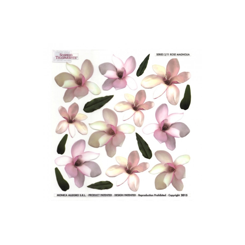 Sospeso Trasparente folia z nadrukiem kwiaty magnolii - sklep plastycz