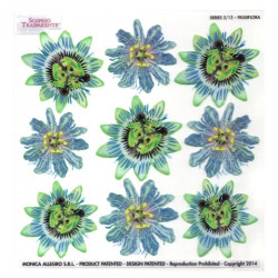 Sospeso Trasparente folia z nadrukiem kwiaty pasiflora - sklep plastyc